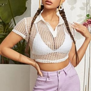sexy mesh crop top